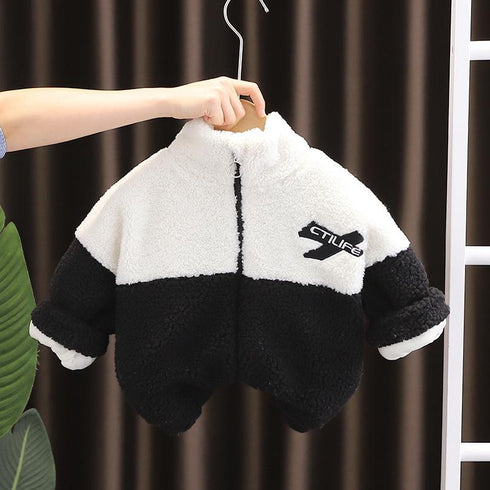 Winter boys plus velvet warm coat